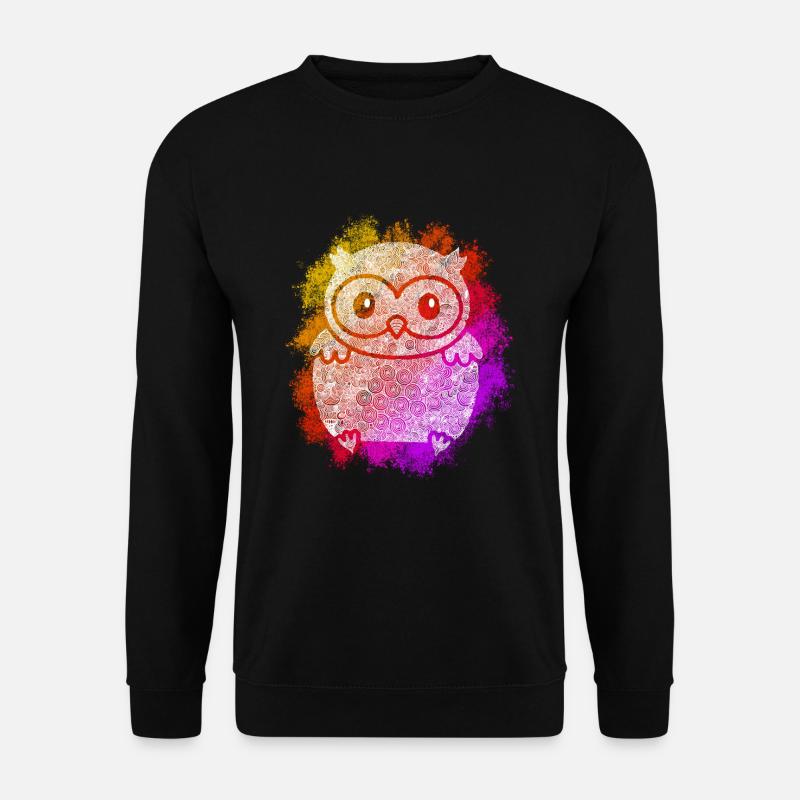 Zentangle Eule - Unisex Pullover - Schwarz