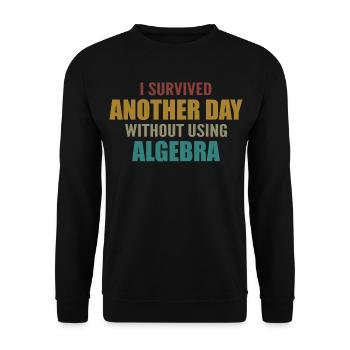 Ich habe heute überlebt, ohne Algebra zu machen - Unisex Pullover - Schwarz - Vorne - Alina (178cm) & Michal (187cm)