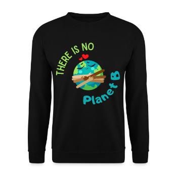 There is no Planet B – ecological graphics with the Earth - Unisex Sweatshirt - black - Front - Alina (178cm) & Michal (187cm)
