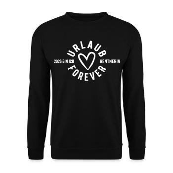 Retraité 2026 | Vacances pour toujours | Pension Pensione - Sweat-shirt Unisexe - noir - Devant - Alina (178cm) & Michal (187cm)
