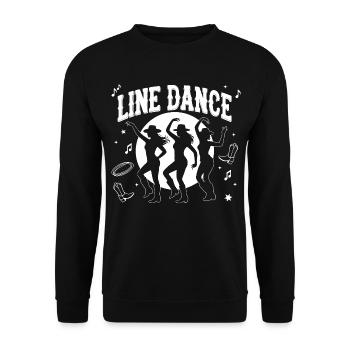 Line Dance Silhouettes Moonlit Night - Unisex Sweatshirt - black - Front - Alina (178cm) & Michal (187cm)
