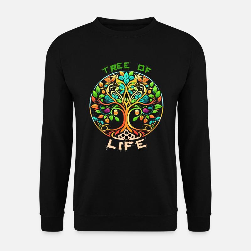 Rainbow Tree of Life Circle - Unisex Sweatshirt - black
