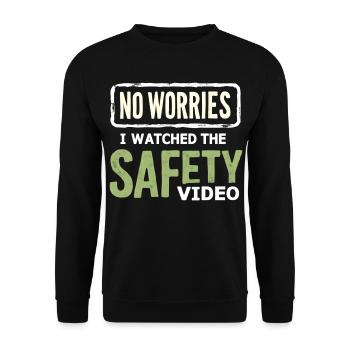 Kein Stress Sicherheitsvideo Meme - Unisex Pullover - Schwarz - Vorne - Alina (178cm) & Michal (187cm)