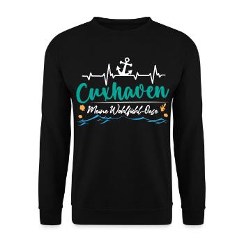CUXHAVEN MEINE WOHLFÜHL OASE Lustiges - Unisex Pullover - Schwarz - Vorne - Alina (178cm) & Michal (187cm)