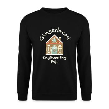 Funny Christmas print. Gingerbread house Baking. - Unisex Sweatshirt - black - Front - Alina (178cm) & Michal (187cm)