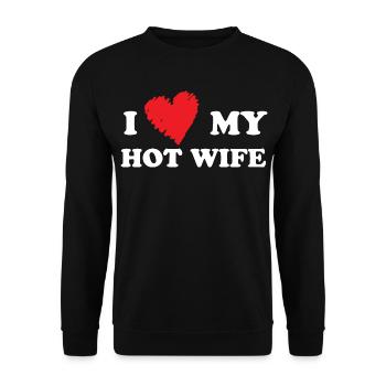 I love my hot wife - Unisex Sweatshirt - black - Front - Alina (178cm) & Michal (187cm)