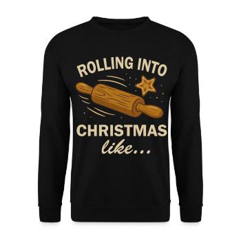 Noël Noël Boulangerie Pâte à rouler et biscuit - Sweat-shirt Unisexe - noir - Devant - Alina (178cm) & Michal (187cm)