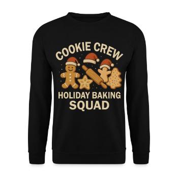 Weihnachtsbäckerei Team - Cookie Crew Motiv - Unisex Pullover - Schwarz - Vorne - Alina (178cm) & Michal (187cm)