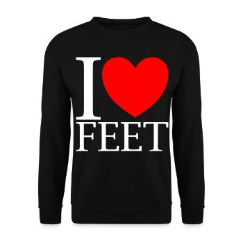 Ich Liebe Füße I Love Feet - Unisex Pullover - Schwarz - Vorne - Alina (178cm) & Michal (187cm)