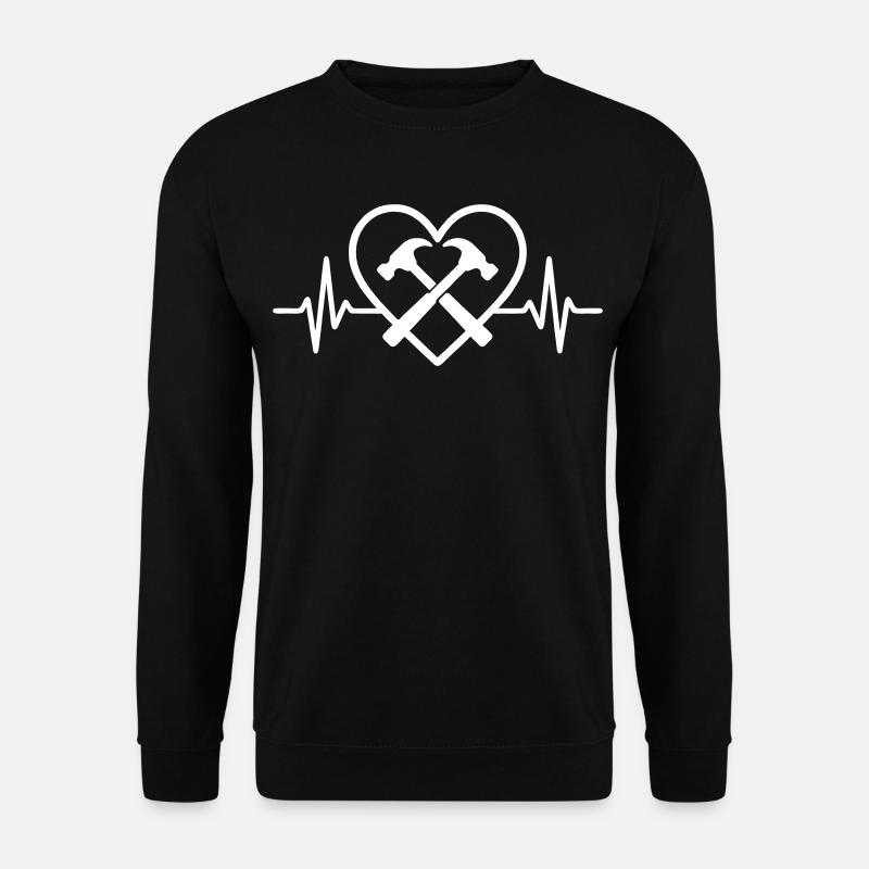 Kreuzhämmer Herz Handwerker Handwerker Werkzeuge - Unisex Pullover - Schwarz