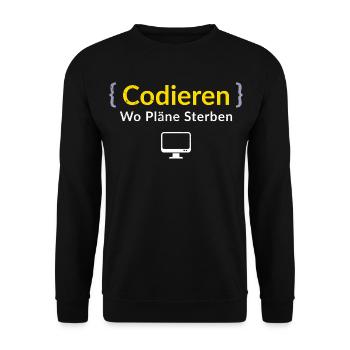 Ordinateurs CODE LÀ OÙ LES PLANS ONT LA VIE DRÔLE - Sweat-shirt Unisexe - noir - Devant - Alina (178cm) & Michal (187cm)