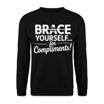 Bouche en métal Orthodontie Journey Art - Sweat-shirt Unisexe - noir - Devant - Alina (178cm) & Michal (187cm)