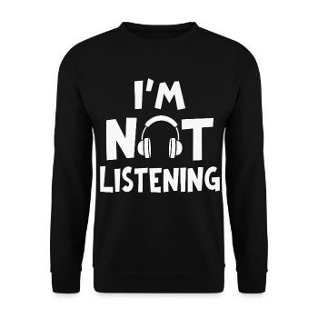 Je n’écoute pas de musique casque d’écoute - Sweat-shirt Unisexe - noir - Devant - Alina (178cm) & Michal (187cm)