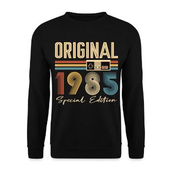 Gamer 40th Birthday 40th Anniversary Original 1985 - Unisex Sweatshirt - black - Front - Alina (178cm) & Michal (187cm)