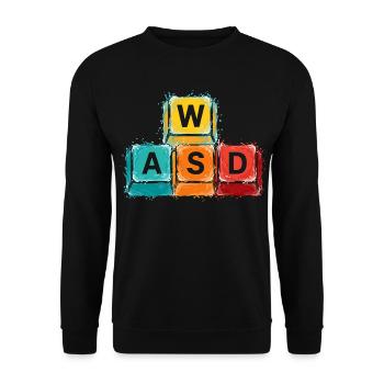 WASD Gaming Buttons - Unisex Sweatshirt - black - Front - Alina (178cm) & Michal (187cm)