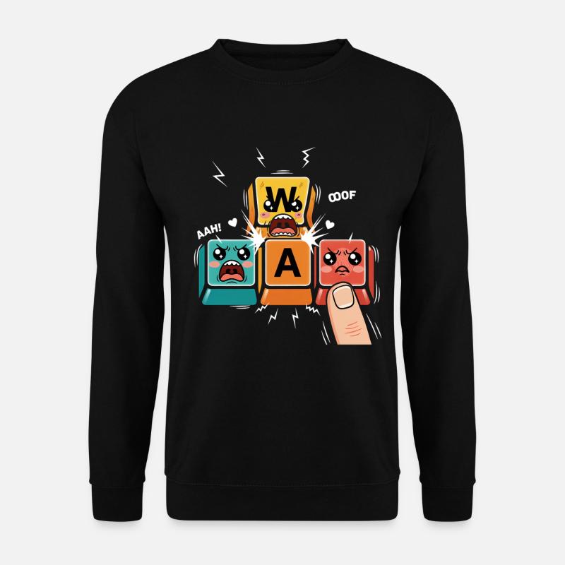 WASD Gamer Kawaii  - Unisex Pullover - Schwarz