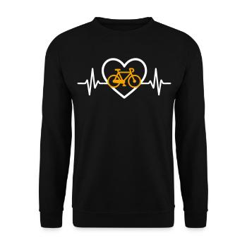 Cyclisme Cœur Vélo Sport Passion Route - Sweat-shirt Unisexe - noir - Devant - Alina (178cm) & Michal (187cm)