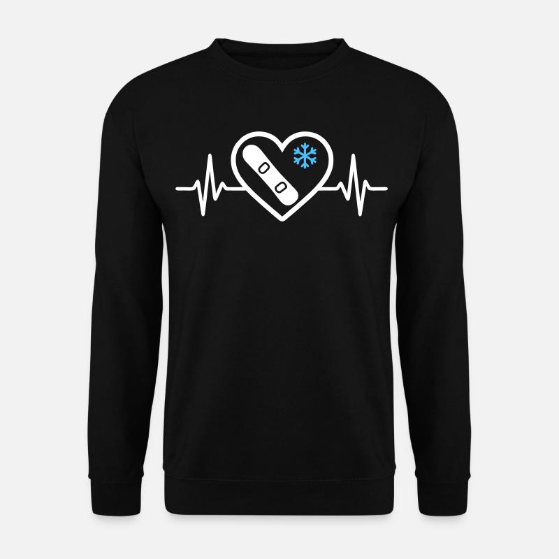 Snowboard Herz Berg Schnee Winter - Unisex Pullover - Schwarz