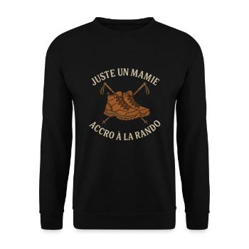 Humor Wandern Geschenk Oma Wanderer - Unisex Pullover - Schwarz - Vorne - Alina (178cm) & Michal (187cm)
