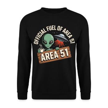 Lustige Area 51 Außerirdische UFO Kaffee Liebhaber - Unisex Pullover - Schwarz - Vorne - Alina (178cm) & Michal (187cm)
