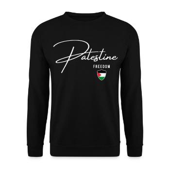 Drapeau palestinien, je suis avec la Palestine - Sweat-shirt Unisexe - noir - Devant - Alina (178cm) & Michal (187cm)