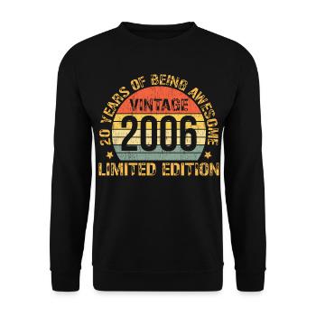 Vintage 2006 20th Birthday Gifts for Men Women - Unisex Pullover - Schwarz - Vorne - Alina (178cm) & Michal (187cm)