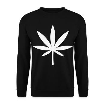 Cannabis / Marijuana / Feuille de chanvre (blanc) - Sweat-shirt Unisexe - noir - Devant - Alina (178cm) & Michal (187cm)