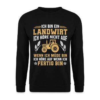 I'm a farmer I don't stop when I m - Unisex Sweatshirt - black - Front - Alina (178cm) & Michal (187cm)