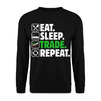 Trading Boursier Crypto Trader Boursier - Sweat-shirt Unisexe - noir - Devant - Alina (178cm) & Michal (187cm)