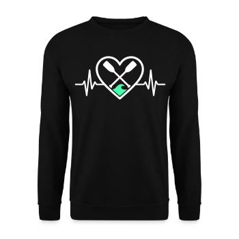 Canoe Kayak Heart Paddles Wave Sport Nature - Unisex Sweatshirt - black - Front - Alina (178cm) & Michal (187cm)