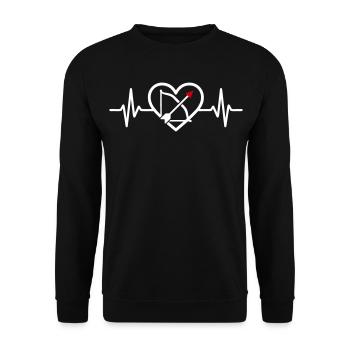 Bogenschießen Herz Bogenschütze Pfeil Sport - Unisex Pullover - Schwarz - Vorne - Alina (178cm) & Michal (187cm)