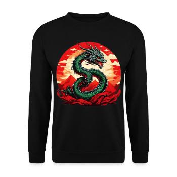 Dragon japonais - Sweat-shirt Unisexe - noir - Devant - Alina (178cm) & Michal (187cm)