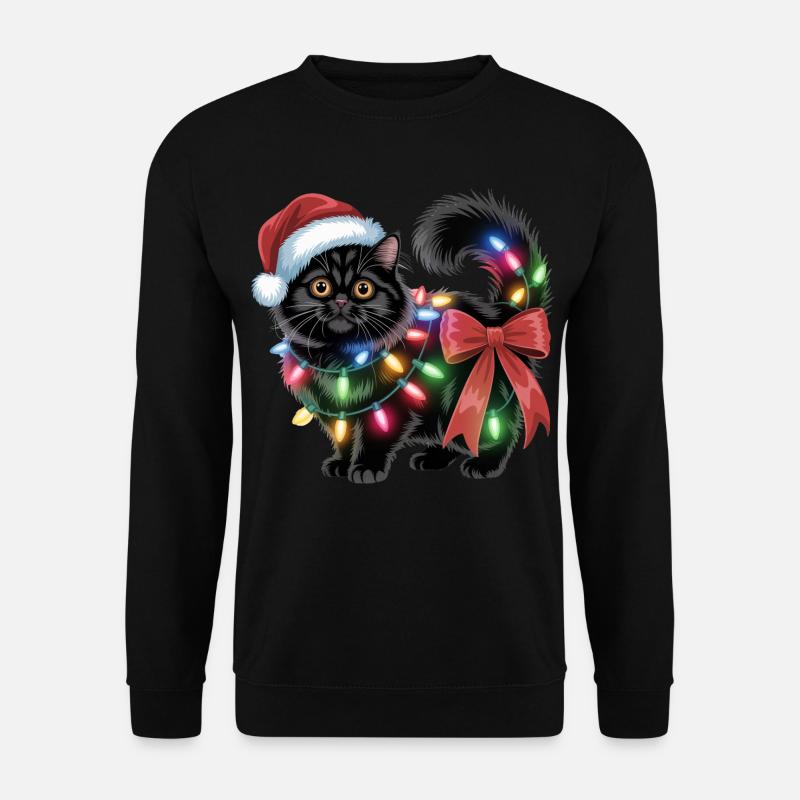Weihnachten Katze  - Unisex Pullover - Schwarz