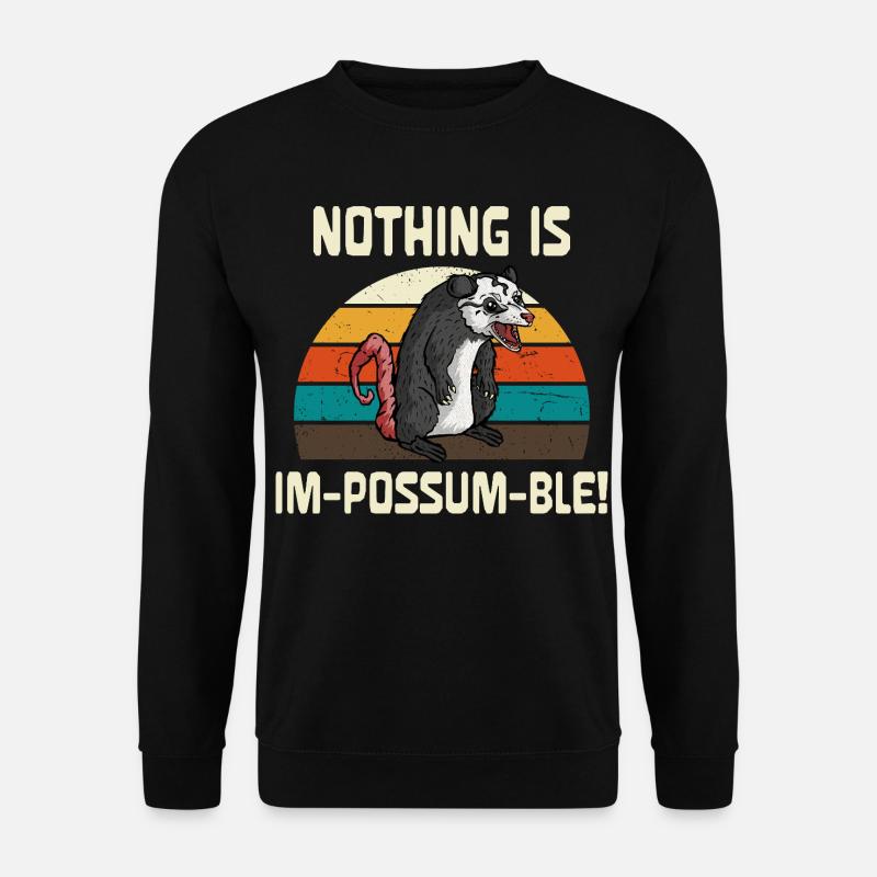 Nothing Is Um-Possum-ble Retro - Unisex Pullover - Schwarz