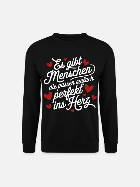 Menschen die einfach perfekt ins Herz passen - Unisex Pullover - Schwarz