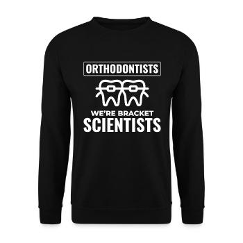 Zahnspangen Scientist Professional Team Bekleidung - Unisex Pullover - Schwarz - Vorne - Alina (178cm) & Michal (187cm)