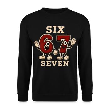 6 7 Sechs Sieben Meme – Aura Points Kids Gaming - Unisex Pullover - Schwarz - Vorne - Alina (178cm) & Michal (187cm)
