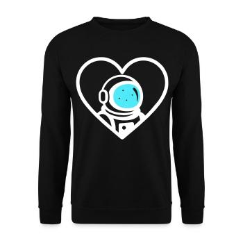 Astronaut Heart Space Cosmic Helmet - Unisex Sweatshirt - black - Front - Alina (178cm) & Michal (187cm)