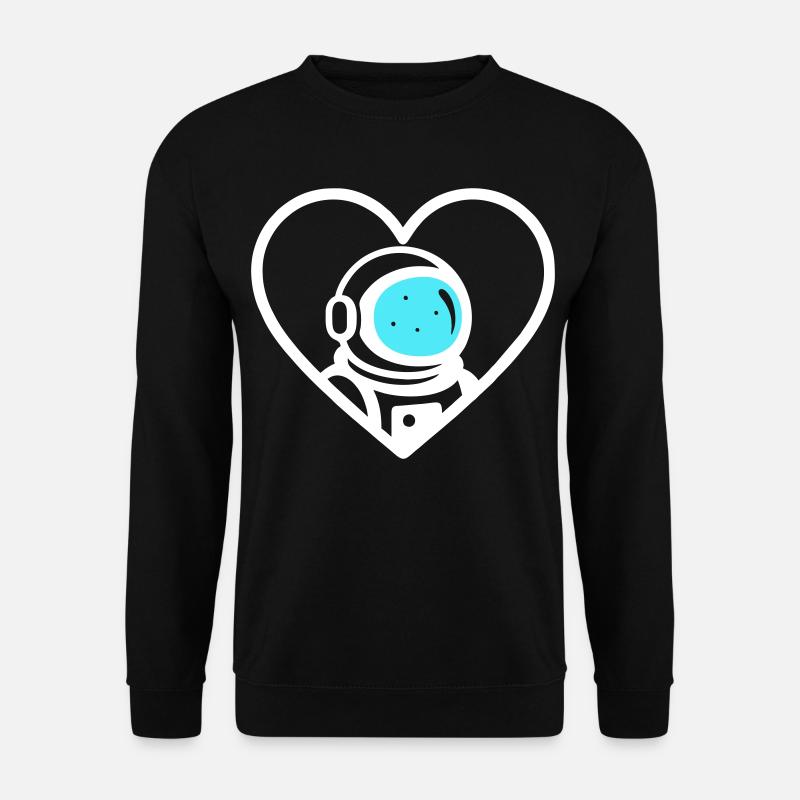 Astronaut Heart Space Cosmic Helmet - Unisex Sweatshirt - black