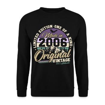 2006 Vintage 20th Birthday Retro Gift - Unisex Sweatshirt - black - Front - Alina (178cm) & Michal (187cm)