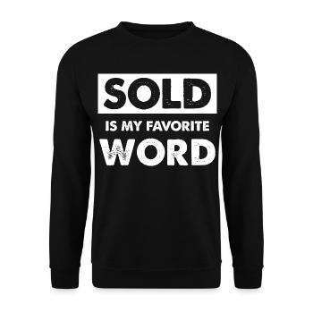 Lieblingswort Sold Shirt Statement - Unisex Pullover - Schwarz - Vorne - Alina (178cm) & Michal (187cm)