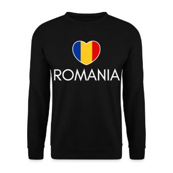 I love Romania, Romanian pride - Unisex Sweatshirt - black - Front - Alina (178cm) & Michal (187cm)