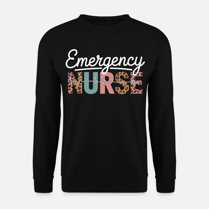 Emergency Nurse Leopard Print - Unisex Pullover - Schwarz