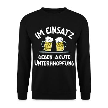 Deux chopes à bière contre le sous-houblonnement aigu en action - Sweat-shirt Unisexe - noir - Devant - Alina (178cm) & Michal (187cm)