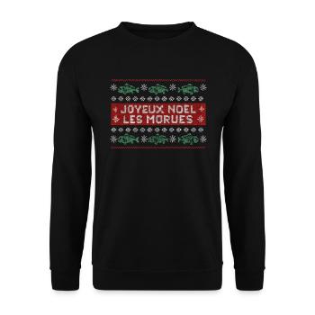 Morues de Noël vert - Sweat-shirt Unisexe - noir - Devant - Alina (178cm) & Michal (187cm)