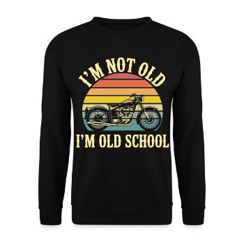 Motard Moto Biker Je Ne Suis Pas Vieux - Sweat-shirt Unisexe - noir - Devant - Alina (178cm) & Michal (187cm)