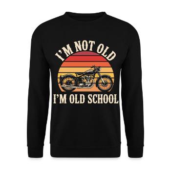 Motard Moto Biker Je Ne Suis Pas Vieux - Sweat-shirt Unisexe - noir - Devant - Alina (178cm) & Michal (187cm)