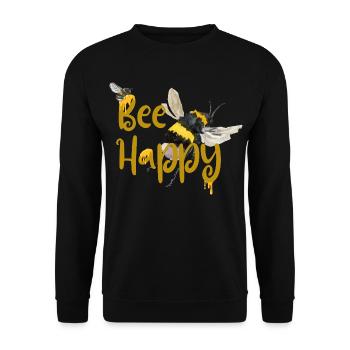 Bumblebee Happy Pun Honey Gift Tee - Unisex Sweatshirt - black - Front - Alina (178cm) & Michal (187cm)