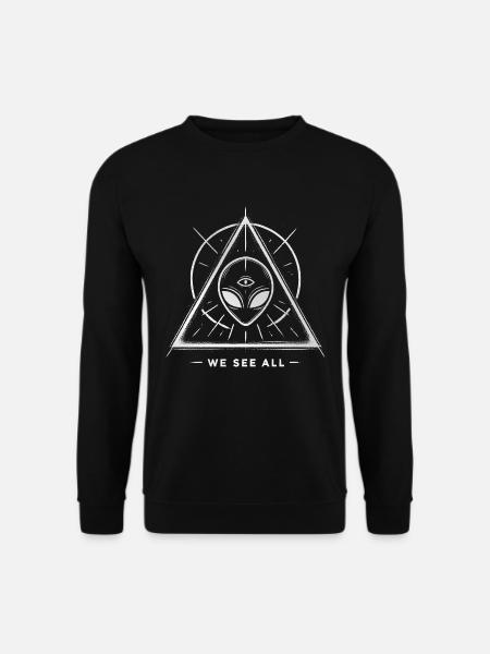 UFO Alien Eye Triangular Sigil - Unisex Sweatshirt - black