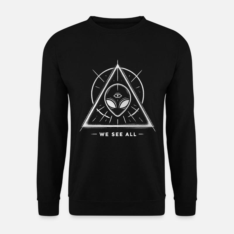 UFO Alien Eye Triangular Sigil - Unisex Sweatshirt - black